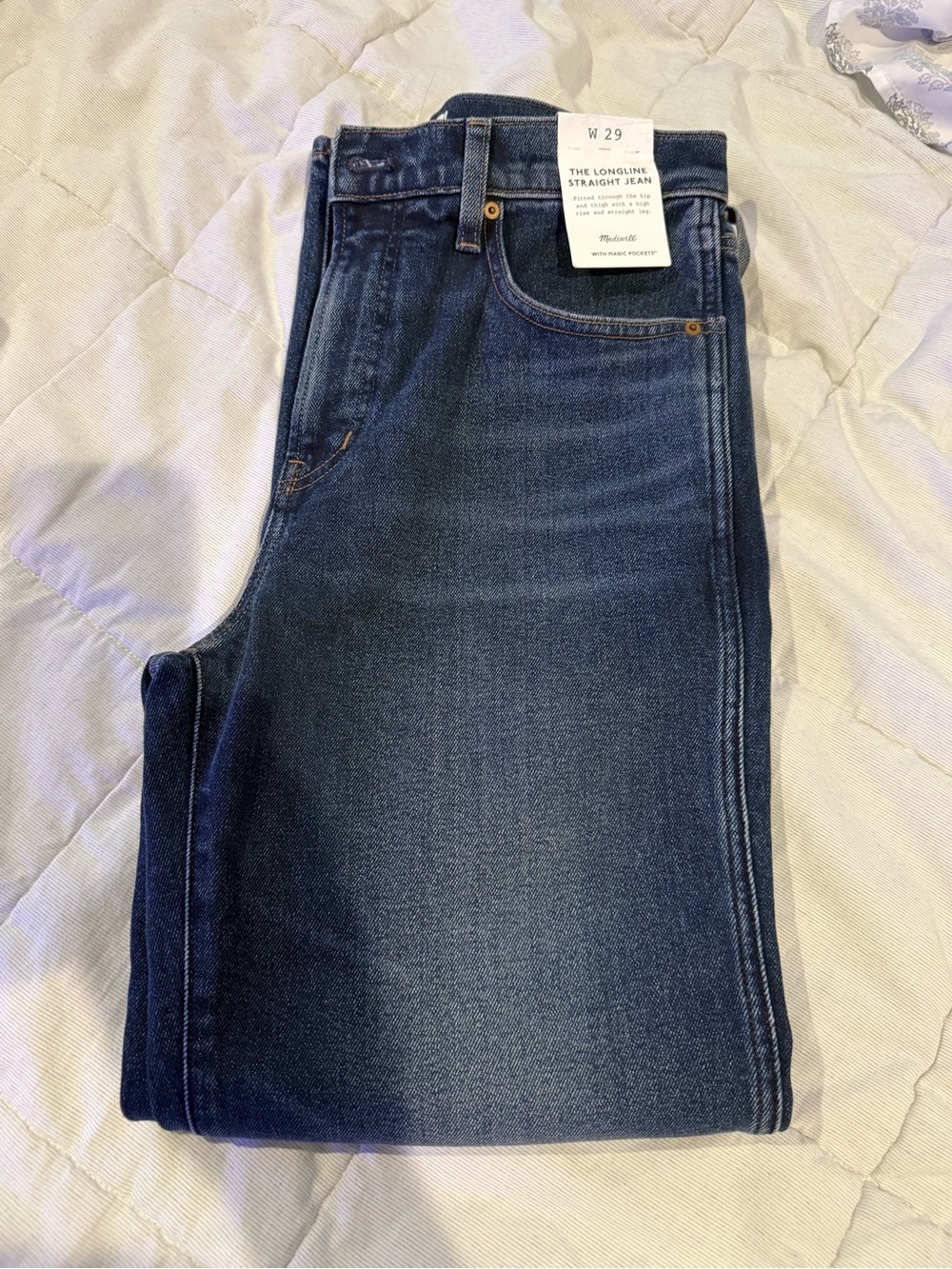 W 29 The Longline Straight Jean - Dark Blue Women's Jeans